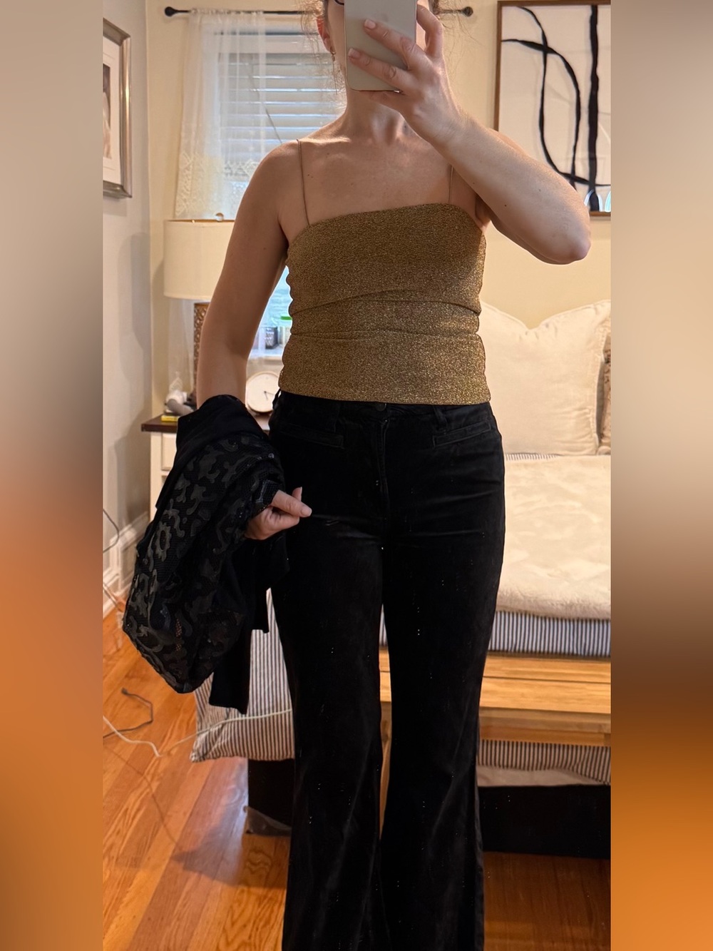 Adika Metallic Bronze Shimmer Spaghetti Strap Cami Size Xs